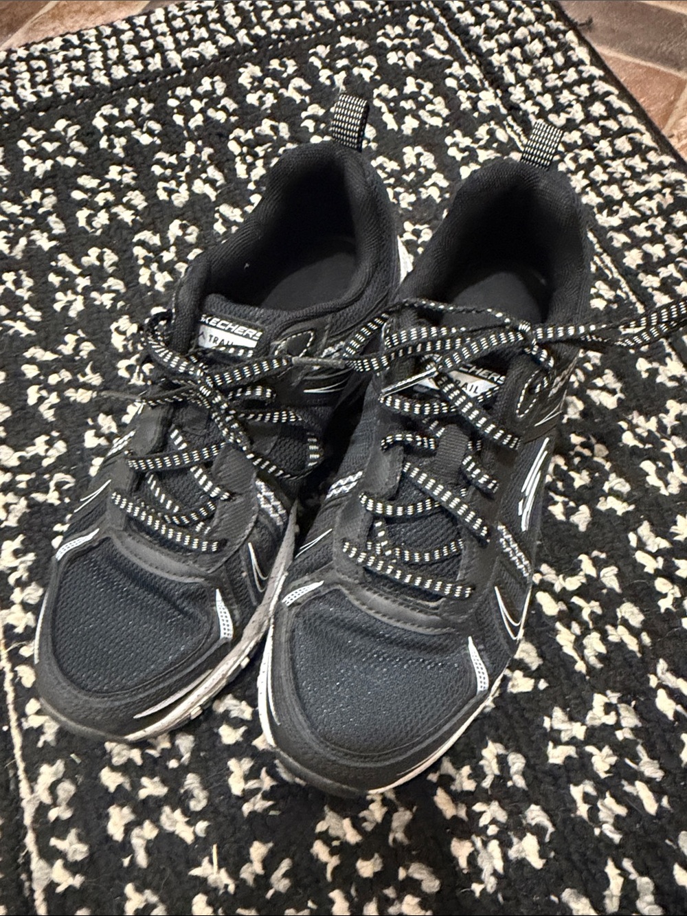 Skechers Black and White Running Shoes